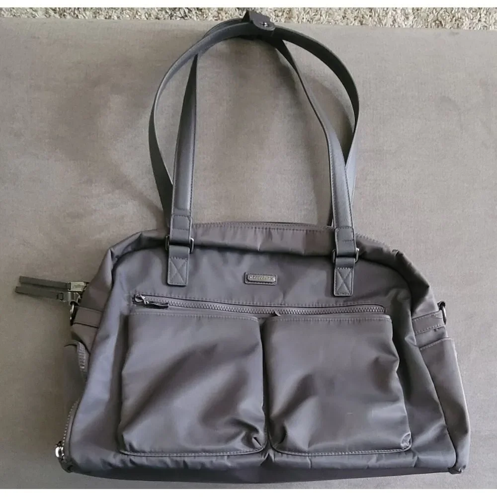 $150 Baggallini Fifth Avenue Weekender One Size, Smoke Gray Carry On Duffle Bag